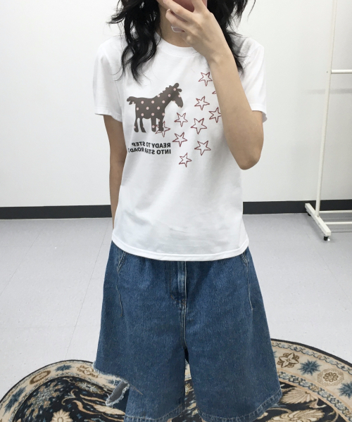 NAAIEEN(ナイエン)の「スターロード スリムフィット 半袖Tシャツ ホワイト(Tシャツ/カットソー・レディース・その他・FREE)」の3枚目の写真