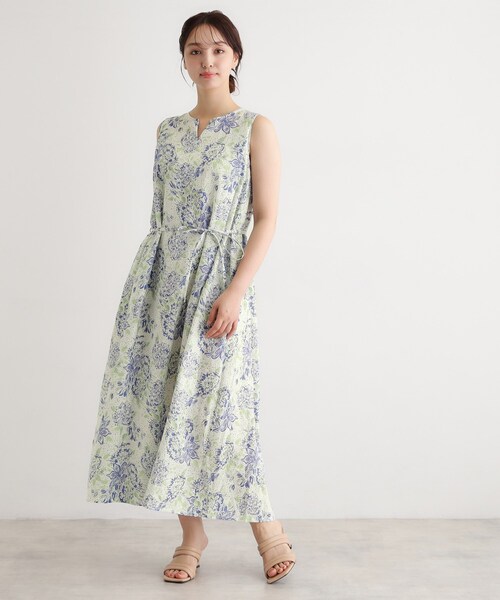 LAURA ASHLEY(ローラアシュレイ)の「【リネン100%/洗える】リリス柄ワンピース(ワンピース・レディース・ピンク系その他/ブルー系・38)」の9枚目の写真