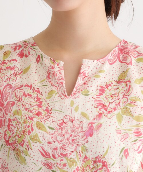 LAURA ASHLEY(ローラアシュレイ)の「【リネン100%/洗える】リリス柄ワンピース(ワンピース・レディース・ピンク系その他/ブルー系・38)」の14枚目の写真
