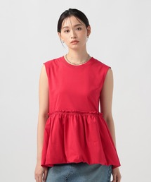 BAYFLOW | [接触冷感/吸水速乾/UVカット/汗染み防止]ファンクションバブルヘムノースリーブT(Tシャツ/カットソー)