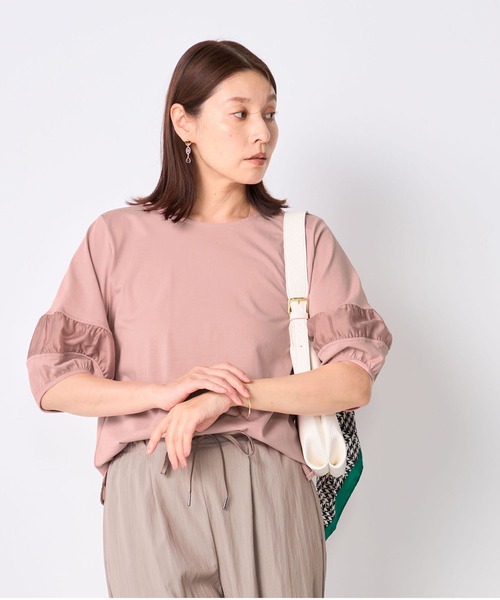 GALLORIA(ギャローリア)の「【接触冷感】ランタンスリーブプルオーバー(Tシャツ/カットソー・レディース・ホワイト/ブラック/イエロー/ピンク/ライトブラウン・S/M/L/LL)」の5枚目の写真