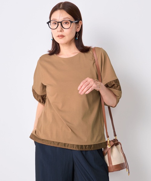 GALLORIA(ギャローリア)の「【接触冷感】ランタンスリーブプルオーバー(Tシャツ/カットソー・レディース・ホワイト/ブラック/イエロー/ピンク/ライトブラウン・S/M/L/LL)」の3枚目の写真