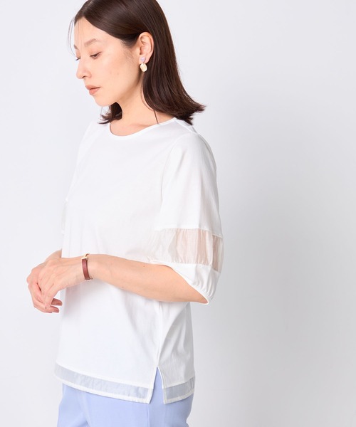 GALLORIA(ギャローリア)の「【接触冷感】ランタンスリーブプルオーバー(Tシャツ/カットソー・レディース・ホワイト/ブラック/イエロー/ピンク/ライトブラウン・S/M/L/LL)」の10枚目の写真