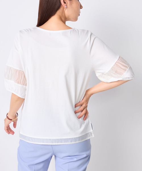 GALLORIA(ギャローリア)の「【接触冷感】ランタンスリーブプルオーバー(Tシャツ/カットソー・レディース・ホワイト/ブラック/イエロー/ピンク/ライトブラウン・S/M/L/LL)」の11枚目の写真