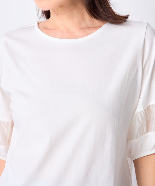 GALLORIA(ギャローリア)の「【接触冷感】ランタンスリーブプルオーバー(Tシャツ/カットソー・レディース・ホワイト/ブラック/イエロー/ピンク/ライトブラウン・S/M/L/LL)」の12枚目の写真