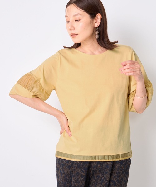 GALLORIA(ギャローリア)の「【接触冷感】ランタンスリーブプルオーバー(Tシャツ/カットソー・レディース・ホワイト/ブラック/イエロー/ピンク/ライトブラウン・S/M/L/LL)」の22枚目の写真