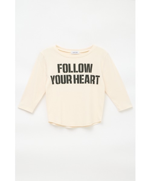 LAGUA GEM(ラグアジェム)の「IMPACT LETTERING トップス(Tシャツ/カットソー・レディース・ライトブラック/バーガンディー/オフホワイト・FREE)」の1枚目の写真