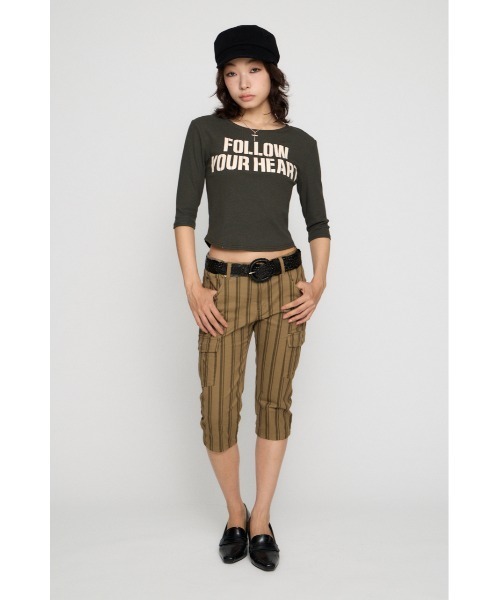LAGUA GEM(ラグアジェム)の「IMPACT LETTERING トップス(Tシャツ/カットソー・レディース・ライトブラック/バーガンディー/オフホワイト・FREE)」の14枚目の写真