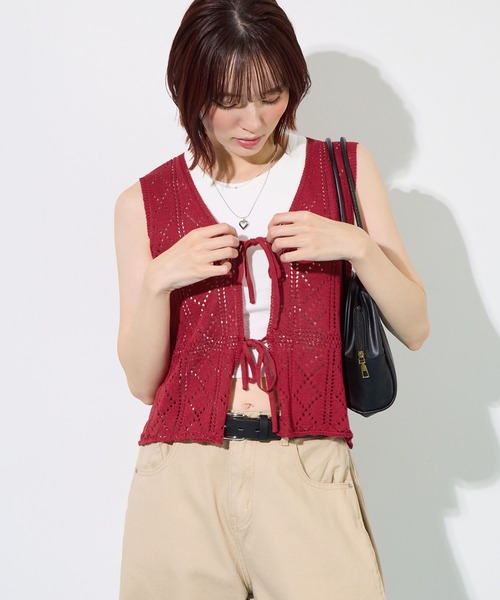 ABYS(アビス)の「ニットビスチェ(キャミソール・レディース・アイボリー/レッド/ブラウン・FREE)」の20枚目の写真