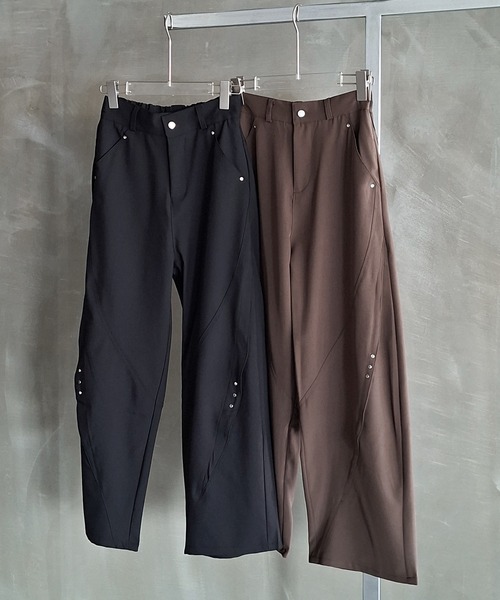 WESTBOY(ウエストボーイ)の「Y2K サイドスタッズ ワイドパンツ WO26W1PT09(その他パンツ・メンズ・ブラック/ブラウン・XL/M/L)」の6枚目の写真