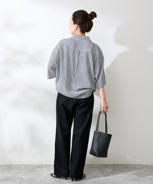 B.C STOCK（ベーセーストック）の「ヨウリュウミニチェックシャツ（シャツ/ブラウス・メンズ・ホワイト/ネイビー/ベージュ/イエロー・MEDIUM/LARGE）」の7枚目の写真