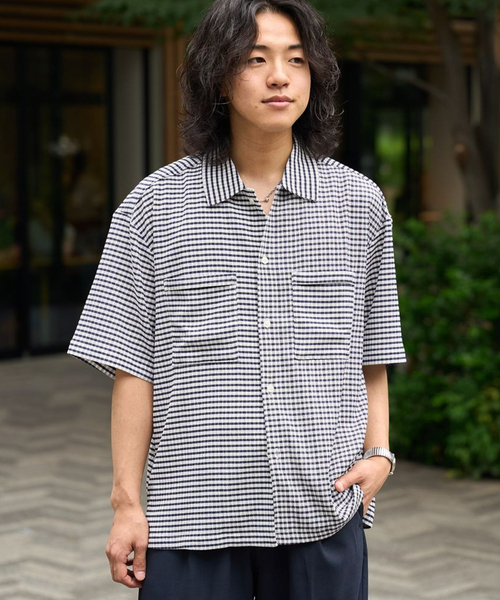 B.C STOCK（ベーセーストック）の「ヨウリュウミニチェックシャツ（シャツ/ブラウス・メンズ・ホワイト/ネイビー/ベージュ/イエロー・MEDIUM/LARGE）」の12枚目の写真