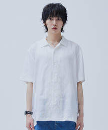 Cuban Open Collar Half Shirt White