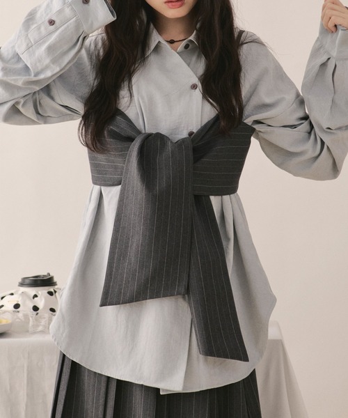 loin nuit(ロワンニュイ)の「assort nuance ribbon bustier / アソートニュアンスリボンビスチェ(キャミソール・レディース・ブラウン/グレー/ブルー/ピンク・FREE)」の2枚目の写真