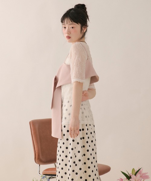 loin nuit(ロワンニュイ)の「assort nuance ribbon bustier / アソートニュアンスリボンビスチェ(キャミソール・レディース・ブラウン/グレー/ブルー/ピンク・FREE)」の7枚目の写真