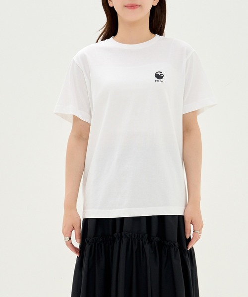 SETUP7(セットアップセブン)の「【I'm cat】選べるマルチロゴ ワンポイント キャットロゴ クルーネック半袖Tシャツ(Tシャツ/カットソー・レディース・ホワイト系その他3/ホワイト系その他2/ホワイト系1・S/M)」の16枚目の写真
