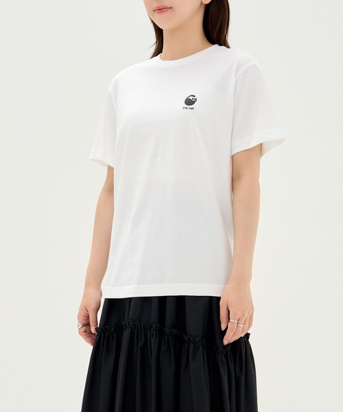 SETUP7(セットアップセブン)の「【I'm cat】選べるマルチロゴ ワンポイント キャットロゴ クルーネック半袖Tシャツ(Tシャツ/カットソー・レディース・ホワイト系その他3/ホワイト系その他2/ホワイト系1・S/M)」の17枚目の写真