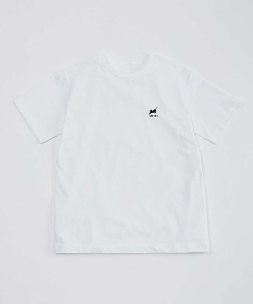 SETUP7(セットアップセブン)の「【I'm cat】選べるマルチロゴ ワンポイント キャットロゴ クルーネック半袖Tシャツ(Tシャツ/カットソー・レディース・ホワイト系その他3/ホワイト系その他2/ホワイト系1・S/M)」の6枚目の写真