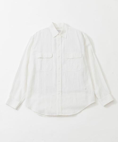 URBAN RESEARCH(アーバンリサーチ)の「SANDWASH LINEN WORK SHIRTS(シャツ/ブラウス・メンズ・ブラウン/ネイビー/ホワイト/ブラック・MEDIUM/LARGE)」の5枚目の写真