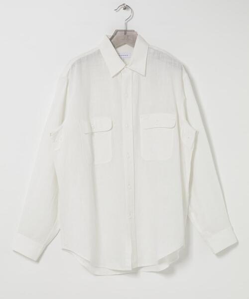 URBAN RESEARCH(アーバンリサーチ)の「SANDWASH LINEN WORK SHIRTS(シャツ/ブラウス・メンズ・ブラウン/ネイビー/ホワイト/ブラック・MEDIUM/LARGE)」の6枚目の写真