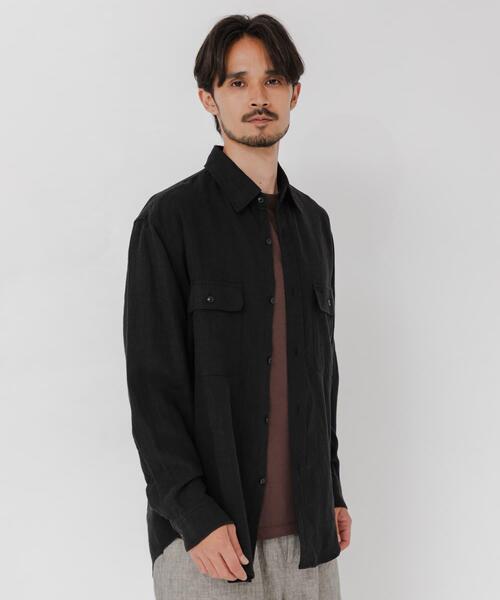 URBAN RESEARCH(アーバンリサーチ)の「SANDWASH LINEN WORK SHIRTS(シャツ/ブラウス・メンズ・ブラウン/ネイビー/ホワイト/ブラック・MEDIUM/LARGE)」の9枚目の写真
