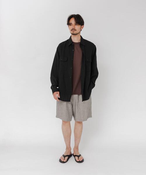 URBAN RESEARCH(アーバンリサーチ)の「SANDWASH LINEN WORK SHIRTS(シャツ/ブラウス・メンズ・ブラウン/ネイビー/ホワイト/ブラック・MEDIUM/LARGE)」の10枚目の写真