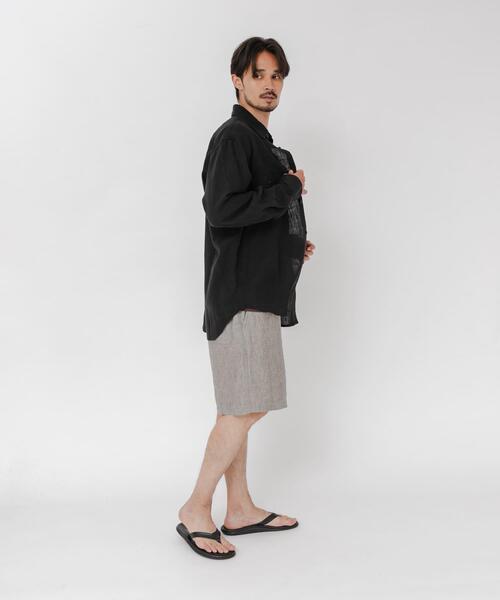 URBAN RESEARCH(アーバンリサーチ)の「SANDWASH LINEN WORK SHIRTS(シャツ/ブラウス・メンズ・ブラウン/ネイビー/ホワイト/ブラック・MEDIUM/LARGE)」の11枚目の写真