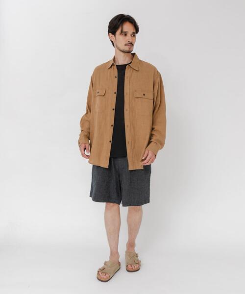 URBAN RESEARCH(アーバンリサーチ)の「SANDWASH LINEN WORK SHIRTS(シャツ/ブラウス・メンズ・ブラウン/ネイビー/ホワイト/ブラック・MEDIUM/LARGE)」の18枚目の写真