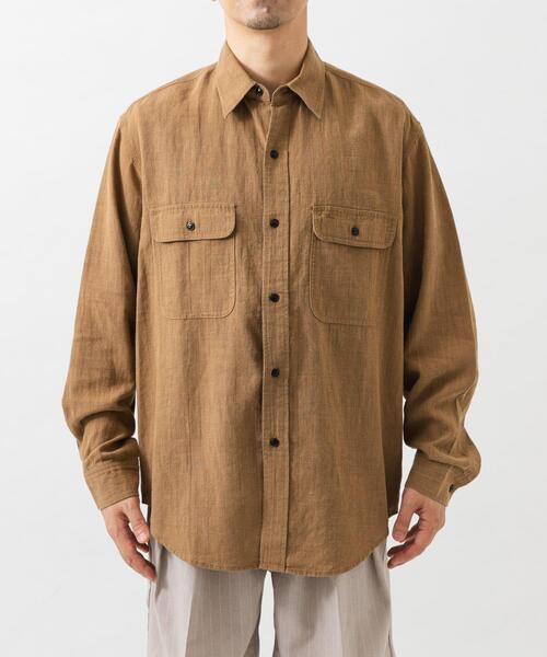 URBAN RESEARCH(アーバンリサーチ)の「SANDWASH LINEN WORK SHIRTS(シャツ/ブラウス・メンズ・ブラウン/ネイビー/ホワイト/ブラック・MEDIUM/LARGE)」の20枚目の写真