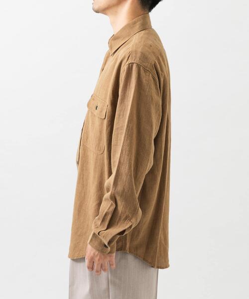 URBAN RESEARCH(アーバンリサーチ)の「SANDWASH LINEN WORK SHIRTS(シャツ/ブラウス・メンズ・ブラウン/ネイビー/ホワイト/ブラック・MEDIUM/LARGE)」の21枚目の写真