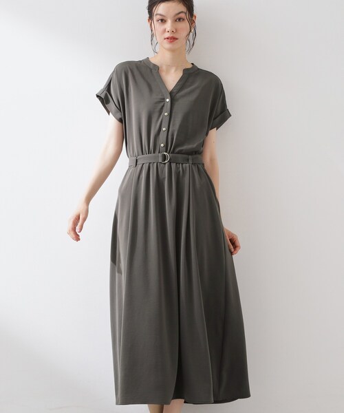 THE SHOP TK (ザ ショップ ティーケー )の「【ひんやり/遮熱】やみつきになる とろみスキッパーワンピース(ワンピース・レディース・ネイビー/スミクロ・12/13/14)」の9枚目の写真