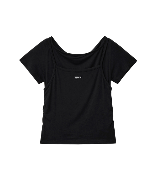 RENSE(レンセ)の「Cami Layered T-Shirt Black(Tシャツ/カットソー・レディース・その他・OS)」の4枚目の写真