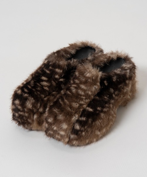 MAISON SPECIAL(メゾンスペシャル)の「Fur Sabot/ファーサボ(その他シューズ・レディース・ブルー/ブラック/マルチ/アイボリー・36/38/37)」の12枚目の写真