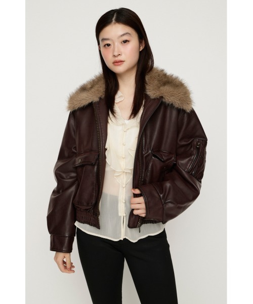 SLY（スライ）の「【26AW受注会大人気アウター！】WASHED PUFFER SHORT BZ ウォッシュドパッファーショートブルゾン 秋服 冬服（ブルゾン・レディース・ブラック/ベージュ系その他/ブラウン系その他2/ダークブラック/バーガンディー・FREE）」の7枚目の写真
