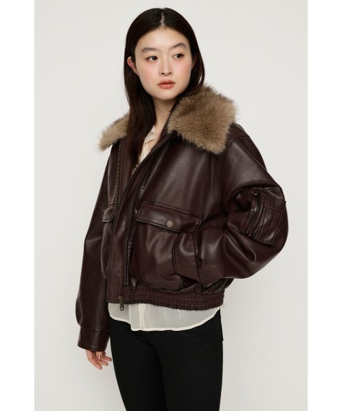 SLY（スライ）の「【26AW受注会大人気アウター！】WASHED PUFFER SHORT BZ ウォッシュドパッファーショートブルゾン 秋服 冬服（ブルゾン・レディース・ブラック/ベージュ系その他/ブラウン系その他2/ダークブラック/バーガンディー・FREE）」の8枚目の写真