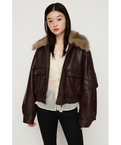 SLY（スライ）の「【26AW受注会大人気アウター！】WASHED PUFFER SHORT BZ ウォッシュドパッファーショートブルゾン 秋服 冬服（ブルゾン・レディース・ブラック/ベージュ系その他/ブラウン系その他2/ダークブラック/バーガンディー・FREE）」の9枚目の写真