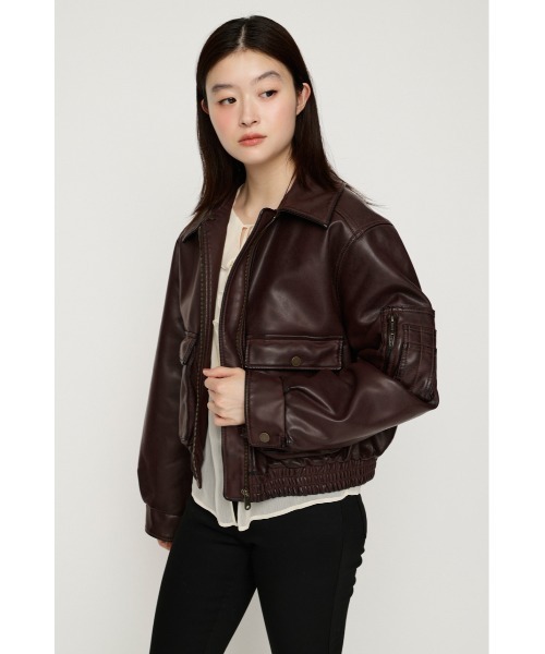 SLY（スライ）の「【26AW受注会大人気アウター！】WASHED PUFFER SHORT BZ ウォッシュドパッファーショートブルゾン 秋服 冬服（ブルゾン・レディース・ブラック/ベージュ系その他/ブラウン系その他2/ダークブラック/バーガンディー・FREE）」の14枚目の写真