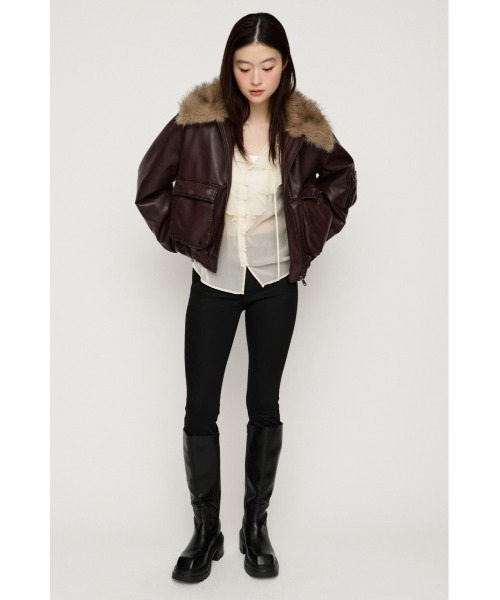 SLY（スライ）の「【26AW受注会大人気アウター！】WASHED PUFFER SHORT BZ ウォッシュドパッファーショートブルゾン 秋服 冬服（ブルゾン・レディース・ブラック/ベージュ系その他/ブラウン系その他2/ダークブラック/バーガンディー・FREE）」の16枚目の写真