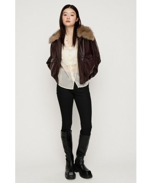 SLY（スライ）の「【26AW受注会大人気アウター！】WASHED PUFFER SHORT BZ ウォッシュドパッファーショートブルゾン 秋服 冬服（ブルゾン・レディース・ブラック/ベージュ系その他/ブラウン系その他2/ダークブラック/バーガンディー・FREE）」の17枚目の写真