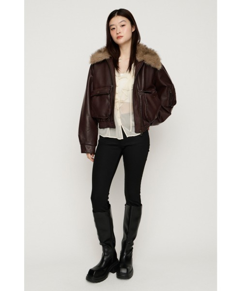 SLY（スライ）の「【26AW受注会大人気アウター！】WASHED PUFFER SHORT BZ ウォッシュドパッファーショートブルゾン 秋服 冬服（ブルゾン・レディース・ブラック/ベージュ系その他/ブラウン系その他2/ダークブラック/バーガンディー・FREE）」の18枚目の写真