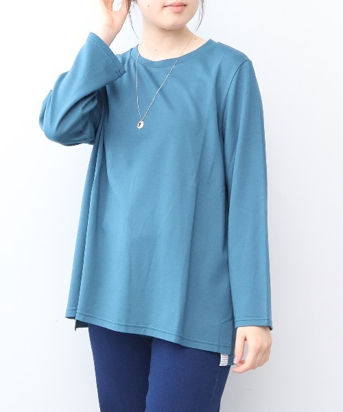 MB mint breeze（エムビーミントブリーズ）の「【L～6L 大きいサイズ】シルケットポンチサイドスリットカットソー（Tシャツ/カットソー・レディース・ブラック/ライトグレー/グリーン・6L/LL/5L/4L/3L）」の3枚目の写真