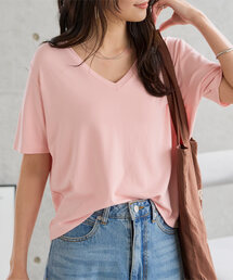 クルーネックorVネックレーヨンTシャツ