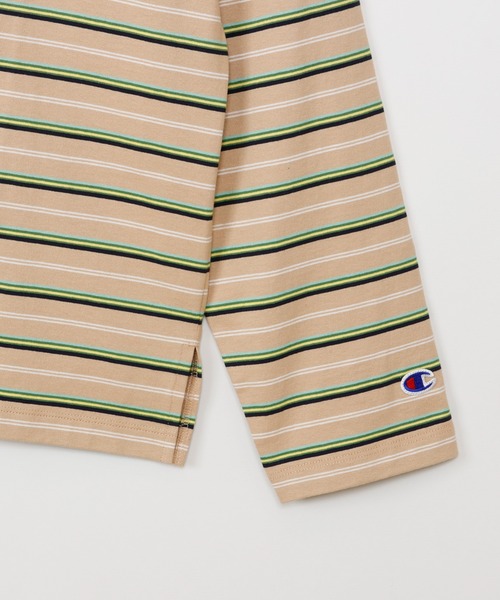 Champion(チャンピオン)の「【Champion/チャンピオン】レディース ロングスリーブボーダーポロシャツ(ポロシャツ・レディース・ベージュ/ネイビー・MEDIUM/LARGE)」の7枚目の写真