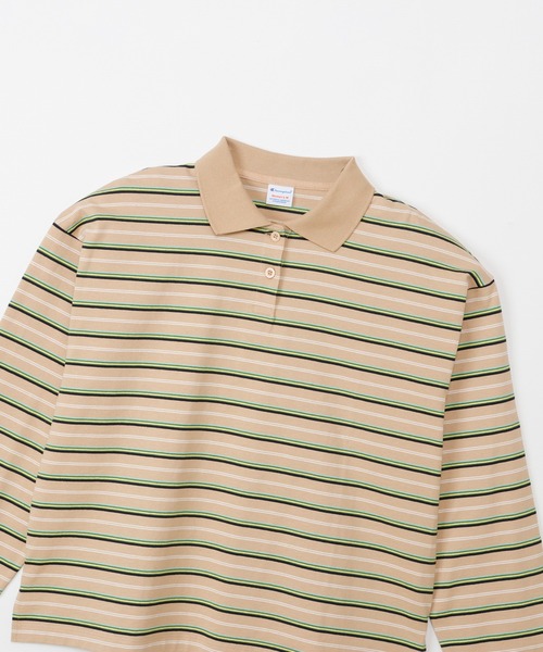 Champion(チャンピオン)の「【Champion/チャンピオン】レディース ロングスリーブボーダーポロシャツ(ポロシャツ・レディース・ベージュ/ネイビー・MEDIUM/LARGE)」の8枚目の写真