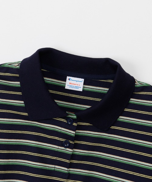 Champion(チャンピオン)の「【Champion/チャンピオン】レディース ロングスリーブボーダーポロシャツ(ポロシャツ・レディース・ベージュ/ネイビー・MEDIUM/LARGE)」の5枚目の写真