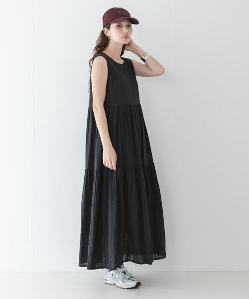 URBAN RESEARCH Sonny Label(アーバンリサーチサニーレーベル)の「コットンティアードサッカーワンピース(ワンピース・レディース・ブラウン/ブラック/レッド・FREE)」の2枚目の写真