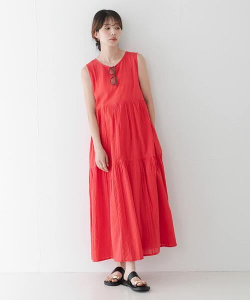 URBAN RESEARCH Sonny Label(アーバンリサーチサニーレーベル)の「コットンティアードサッカーワンピース(ワンピース・レディース・ブラウン/ブラック/レッド・FREE)」の21枚目の写真