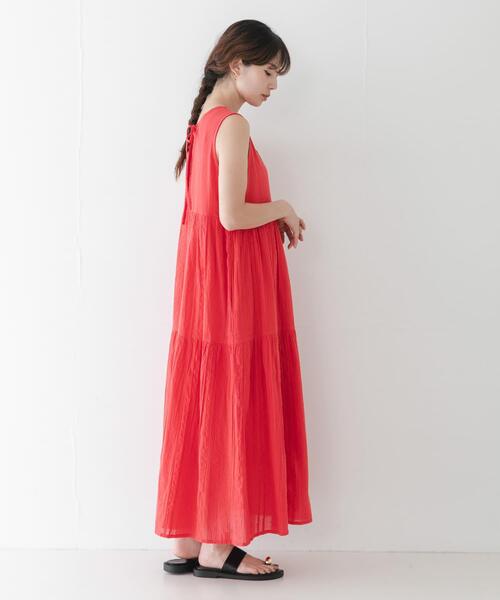 URBAN RESEARCH Sonny Label(アーバンリサーチサニーレーベル)の「コットンティアードサッカーワンピース(ワンピース・レディース・ブラウン/ブラック/レッド・FREE)」の22枚目の写真