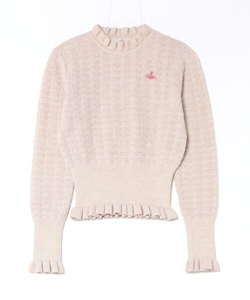 Vivienne Westwood（ヴィヴィアンウエストウッド）の「ｼｪﾙﾌﾘﾙﾆｯﾄﾌﾟﾙｵｰﾊﾞｰ（カーディガン/ボレロ・レディース・ベージュ/ライトブラウン/ブラック・FREE）」の3枚目の写真