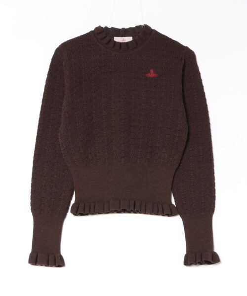 Vivienne Westwood（ヴィヴィアンウエストウッド）の「ｼｪﾙﾌﾘﾙﾆｯﾄﾌﾟﾙｵｰﾊﾞｰ（カーディガン/ボレロ・レディース・ベージュ/ライトブラウン/ブラック・FREE）」の2枚目の写真